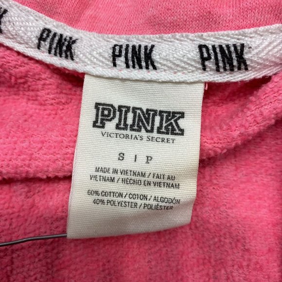 PINK VICTORIA'S SECRET Graphic Hot Pink Pullover Sweatshirt Women's Size Small - Picture 7 of 11